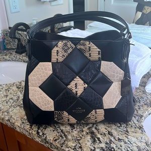 Coach Black Leather and Snake Skin